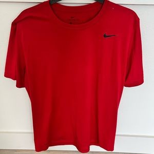 red nike dry fit shirt, size large, barley worn